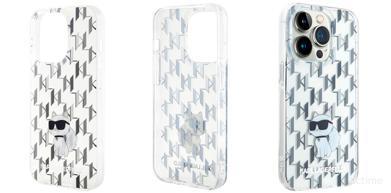 Прозрачный чехол Lagerfeld Monogram NFT Choupette Hard для iPhone 15 Pro